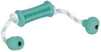 Nobby 60472 Vollgummi Stick mit Seil DENTAL Fun, zweifarbig