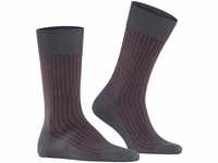FALKE Herren Socken Oxford Stripe, Baumwolle, 1 Paar, Grau (Anthracite Mel. 3096),