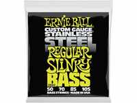 Ernie Ball Regular Slinky Stainless Steel E-Bass-Saiten, Stärke 50-105