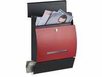 Relaxdays Design Briefkasten mit Zeitungsfach, Pulverbeschichtet, HxBxT: 45 x...