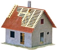 FALLER 130246 - Haus im Bau, 80 x 75 x 65 mm, Grau, Braun, Hellgelb