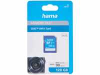 Hama 128 GB SDXC-Speicherkarte, Class 10, V10, UHS-I (bis zu 90MB/s, für...