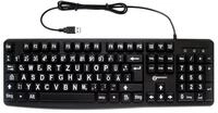 Tastatur mit gro&szlig;en Tasten und extra gro&szlig;er Schrift (Wei&szlig; auf Schwarz) mit Windows