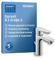 Duravit B.1 Waschtischarmatur, Gr&ouml;&szlig;e S (Auslauf H&ouml;he 96 mm), Wasserhahn Bad mit