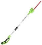 Greenworks G24PH51 Akku Stabheckenschere mit geteiltem Schaft, 51 cm Doppelklingen,