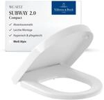 Villeroy & Boch WC-Sitz Subway 2.0 Compact - Toilettendeckel Wei&szlig; gl&auml;nzend mit
