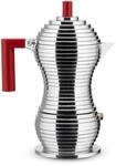 Alessi MDL02/3RFM Pulcina Espressomaschine - Gu&szlig;aluminium. Griff und Knopf - PA,