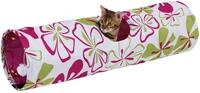 Kerbl Pet Katzentunnel Flower mit Raschelfolie, 25x90 cm, Rascheltunnel,