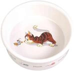 Trixie | Napf mit Motiv, Katze, Keramik, wei&szlig; | &Oslash; 11 cm, 200 ml