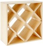 Zeller 13171 Weinregal, Naturholz Raute, ca. 52 x 25 x 52 cm, Natur
