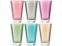 LEONARDO HOME Trinkglas Optic 6-er Set, Wasserglas, Longdrinkglas, Glas Becher,