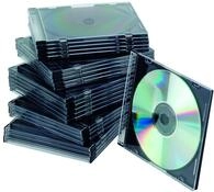 Q-Connect KF02210 Edv-Zubeh&ouml;re CD H&uuml;lle SlimCase 25 st&uuml;ck schwarz/transparent