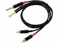 CORDIAL Kabel audio doppelt jack mono - RCA 90 cm Kabel AUDIO Essentials Jack