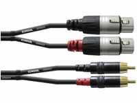 CORDIAL Kabel audio doppelt XLR female/Rca 1,5 m Kabel AUDIO Essentials RCA