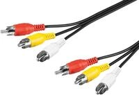 Goobay 50770 Composite Cinchkabel 10m / 3x Cinch-Stecker auf 3x Cinchstecker / RCA