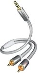 inakustik &ndash; 00410003 &ndash; Premium Klinkenadapter - 3,5mm Klinke -> 2 x RCA | F&uuml;r