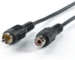Value 11994329 Cinch-Verl&auml;ngerungskabel simplex Stecker auf Buchse, 10m schwarz