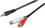 1.5m 2x Cinch Kupplung auf 3.5mm stereo Klinkenstecker