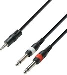 Adam Hall Cables 3 STAR YWPP 0300 Y-Kabel 2 x Klinke TS auf Miniklinke TRS | 3 m