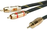 ROLINE GOLD Audio-Verbindungskabel 3,5mm Stereo - 2x Cinch, ST/ST, 2,5 m