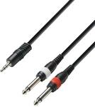 Adam Hall Cables 3 STAR YWPP 0100 Y-Kabel 2 x Klinke TS auf Miniklinke TRS | 1 m