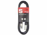 Stagg 3M Mikrofon Kabel, 1x XLR Stecker - 1x XLR Buchse, schwarz