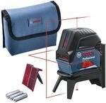 Bosch Professional Kreuzlinienlaser GCL 2-15 mit Halterung, 3x AA Batterien,