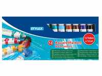 Stylex 28650 - Aquarellfarben im Set, 12 Tuben á 12 ml, auf Wasserbasis...