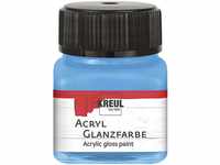 KREUL 79214 - Acryl Glanzfarbe, 20 ml Glas in himmelblau, glänzend-glatte...