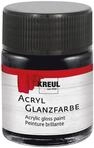KREUL 79512 - Acryl Glanzfarbe, 50 ml Glas in schwarz, gl&auml;nzend-glatte Acrylfarbe