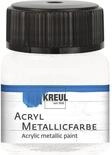 KREUL 77279 - Acryl Metallicfarbe, 20 ml Glas in perlmutt-wei&szlig;, glamour&ouml;se