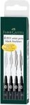 Faber-Castell 167115 - Tuschestifte Pitt Artist Pen, 4er Packung, Inhalt: M, F,...