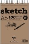Clairefontaine 96606C - Skizzenblock Sketch mit Doppelspirale, DIN A5 14,8x21cm, 50
