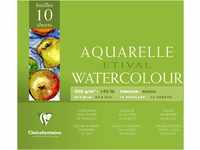Clairefontaine 96561C - Block Aquarellpapier Etival, Torchon, 4-seitig geleimt,...