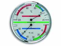 TFA Dostmann Analoges Sauna-Thermo-Hygrometer, mit Metallring, Temperatur,