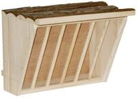 Kerbl 82895 Heuraufe XL mit Sitzbrett Nature, 28 x 20,5 x 22 cm, Braun