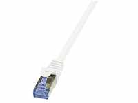 LogiLink CQ3021S CAT6A S/FTP Patch Kabel PrimeLine AWG26 PIMF LSZH weiß 0,50m,...