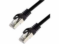 Netzwerkkabel S/FTP PIMF Cat. 7 50 Meter schwarz Patchkabel Gigabit Ethernet...