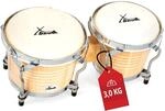 XDrum Bongos Pro Natur - 2 Trommeln mit 6,5" (17 cm) und 7,5" (20 cm) Durchmesser -