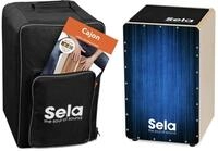 Sela SE 062 Varios Blue Snare Cajon Einsteiger Bundle mit Sela Snare System,