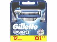 Gillette Mach3 Turbo Klingen Austauschbar für Herrenrasierer (12 Stück), mit