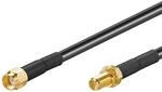 goobay WLAN Antennen Verl&auml;ngerungskabel 2m, RP-SMA Stecker auf Buchse, 50 Ohm