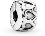 PANDORA Moments Gereihte Herzen Clip Sterling Silber 791978