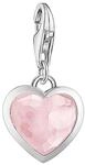 THOMAS SABO Damen Charm-Anh&auml;nger Herz Rosenquarz Charm Club 925 Sterling Silber