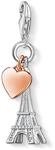 THOMAS SABO Damen Charm-Anh&auml;nger Eiffelturm Paris Herz Charm Club 925 Sterling