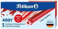 Pelikan Gro&szlig;raum-Tintenpatronen 4001 Tinte Brilliant-Rot, 5 St&uuml;ck