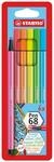 STABILO - Premium-Filzstift - Pen 68-6er Pack - 6 Neonfarben