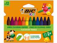 BIC Kids 8297732 Dreikant-Wachsmalkreide PLASTIDECOR Triangle, 12 Farben...