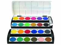 Geha 721225 Deckfarbkasten mit 24 Farben und Deckweiss, 1 Stück