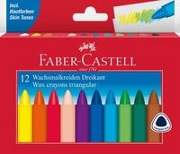 FABER-CASTELL - Dreikant Wachsmalstifte, 12 Farben | Ergonomische...
